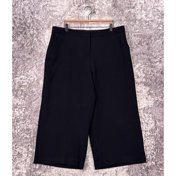 MM LaFleur Pants 16 Womens Zhou Culotte Black Wide Leg Crop Textured - Picture 1 of 7